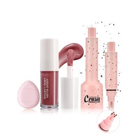 2Pcs Freckle Stamp&Blush Set,Natural Faux Freckles 2 in 1 Dark Brown Liquid Freckle Stamp&Rose Pink Cream Liquid Blush for Cheeks, Long Lasting Quick Dry Fake Freck Pencil Women Sunkissed Makeup -C