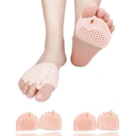 SUFFIC 2 Pares Separadores de Dedos de Pie,Silicona de Corrector de Juanetes para Mujeres y Hombres,Endrezadores y Espaciadores de Dedos del Pie Ortopédicos,para Hallux Valgus Y Martillo (Color de la piel)