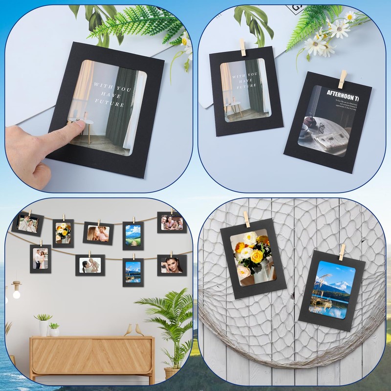 20 Pcs Graduation Photo Display, Black Kraft Paper Picture Frames