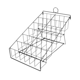 FixtureDisplays 6 Tiers 12 Pockets Counter Wire Display Rack Black Step Tier Book Display Rack