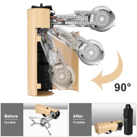 Odoland Portable Camping Stove Propane 1400W Gas Stove Collapsible Backpacking Stove for Indoor Outdoor Cooking Hiking and Picnic
