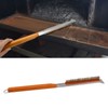 Pizza Stone Brush Wooden Handle Brass Bristles Detachable Easy to