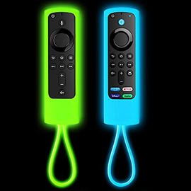 [2 Pack] Climberer firestick Remote Cover, Replacement for FireStick Streaming Media Device | firesticksticktv 4k+ 2021 | FireStick 4K Max | firestick Lite | Stick Cube | (Sky Blue Glow & Green Glow)
