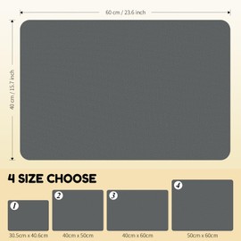 RILYSUN Coffee Mat Hide Stain Rubber, Coffee Bar Accessories Fit Under Espresso Machine CoffeeMaker Coffeepot, Backed Absorbent Dish Drying Mat for Kitchen Counter(Dark Gray, 40cm×60cm)