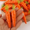 Pokinge 60pcs Artificial Carrots Mini Plastic Kitchen Decoration, Artificial Vegetables