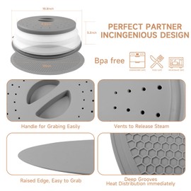 Microwave Cover With Mat (Gray Cover With Gray Mat)