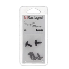RLX Large Head Sheet Metal Screws with Torx Drive in Blister Pack, 4.8 mm x 16 mm, Zinc Black, Pack of 5