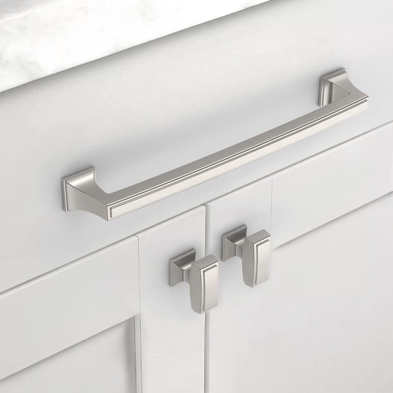 Amerdeco 10 Pack Brushed Satin Nickel Cabinet Pulls 7.5 Inch(192mm)