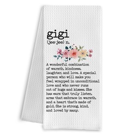 Qpenm Gigi Grandma Gifts Kitchen Towels,Grandmother Gifts Kitchen Dish Towels for Home Kitchen Bathroom,Thoughtful Hand Towel Gifts for Grandma,Tea Towel Gifts for Grandma(16×24)