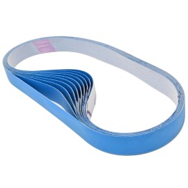 Pro Sharpening Supply 1X30 Blue Micron Polishing Sanding Belt 10pk with Cushioned Mylar Backing - 2000 grit