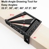 ViewReal Multi-Angle Measuring Ruler,3D Woodworking Square, 22.5-90 Degree Aluminum Alloy