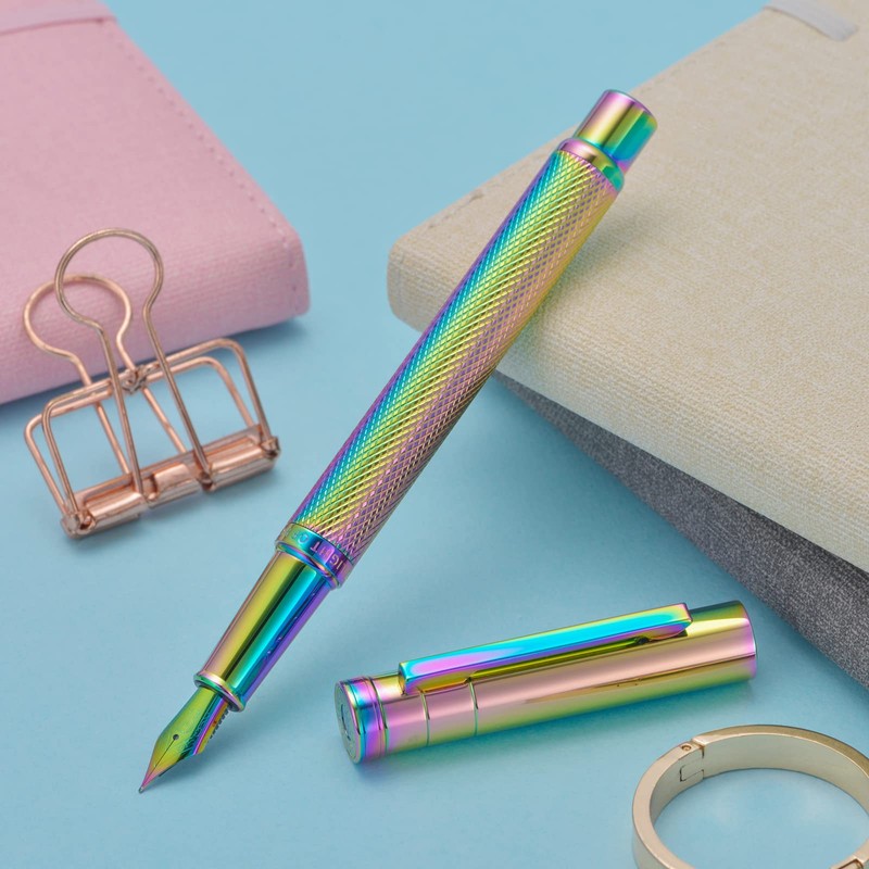 Rainbow Forest Fountain Pen Medium Nib Classic Design with Converter