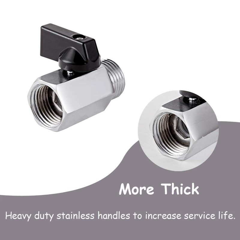 CPWUFIYD 2 Pack Brass Mini Ball Valve 1/2" NPT Female