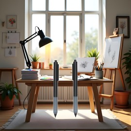 Enyolidimk 2Pcs Black Eternal Pencil, Art Sketch Pencils, No Ink Writing Pen, Unlimited Pencil School Supplies, Long Lasting Magic Pencils for Writing Drawing,Woodcase Lead