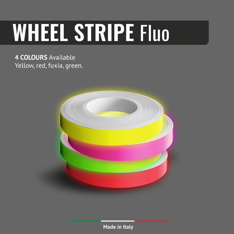 Quattroerre 10292 Wheel Stripes, Neon Red, 7 mm x 6