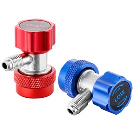 Tigbear R134A Adapter Quick Coupler, R134A Quick Coupler Adapter, Adjustable R134A Adapters and AC Hose Fittings with 1/4" Flares, for R134A Car AC System