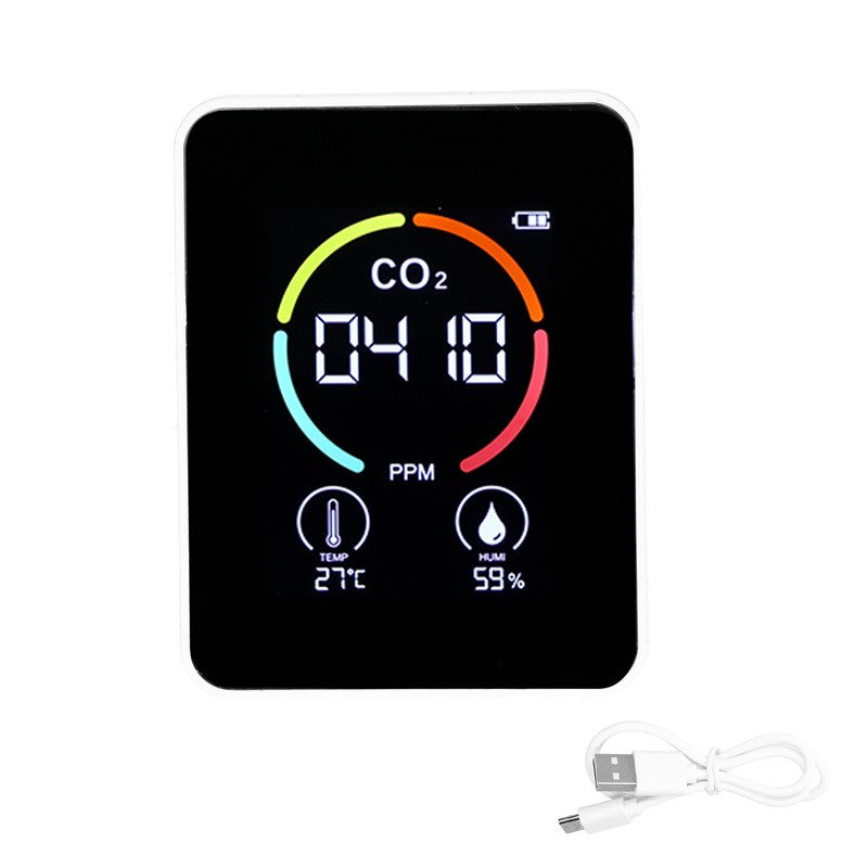 Carbon Dioxide Detector Semiconductor USB Charging LCD Temperature Humidity Detection