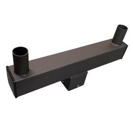 LEDMO Square Double Bullhorn Tenon Adaptor, 2 3/8 in Top Mounting Bracket for 2 Lights, Square Pole Mounting Arm for Street Pole Light Fixture