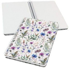 SIGEL JN618 Jolie Spiral notebook, Misty Meadows, dotted (dot grid), 100 gsm, 16,2 x 21,5 cm, hardcover, 120 pages, violet, Blue, Green