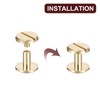 sourcing map 20Pack Brass Chicago Screws, 8x12mm Flat Head Screw