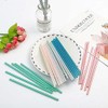 N//C Iridescent White Papers Straws, 7.75'' Cocktail Drinking Straws For