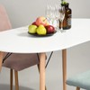 CozyCasa Kitchen Dining Table Mid Century Table White Modern Simple