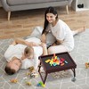 Bamboo Adjustable & Foldable Bed Tray Table with Ergonomic Handle,