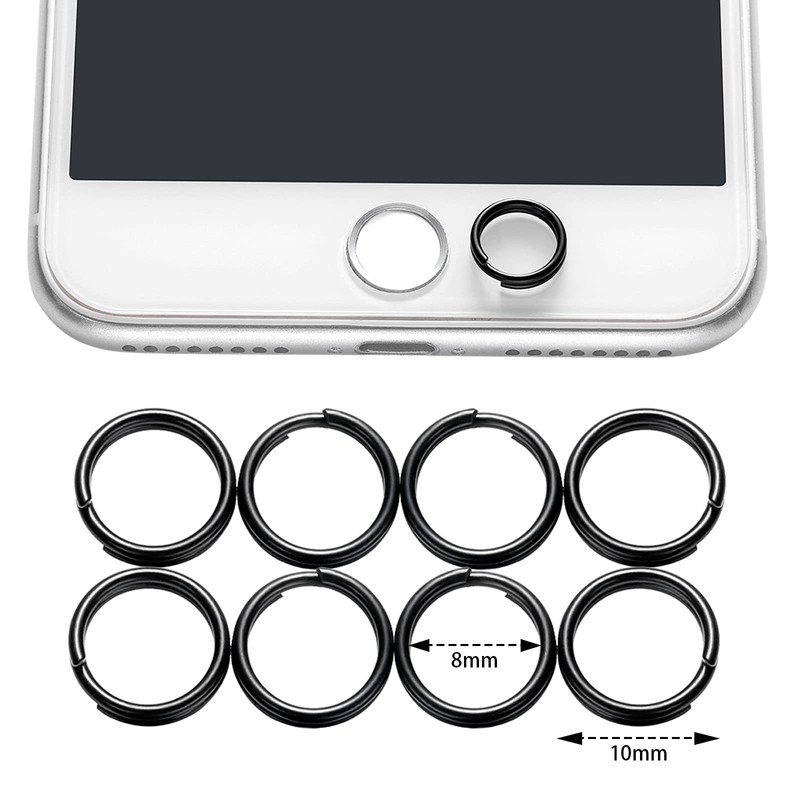 50 Pieces Black Split Rings 10 mm Metal Round Key