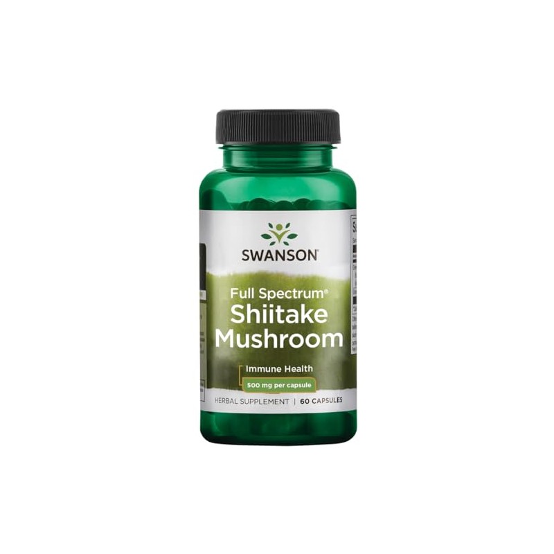 Swanson Shiitake Mushroom 500 Milligrams 60 Capsules