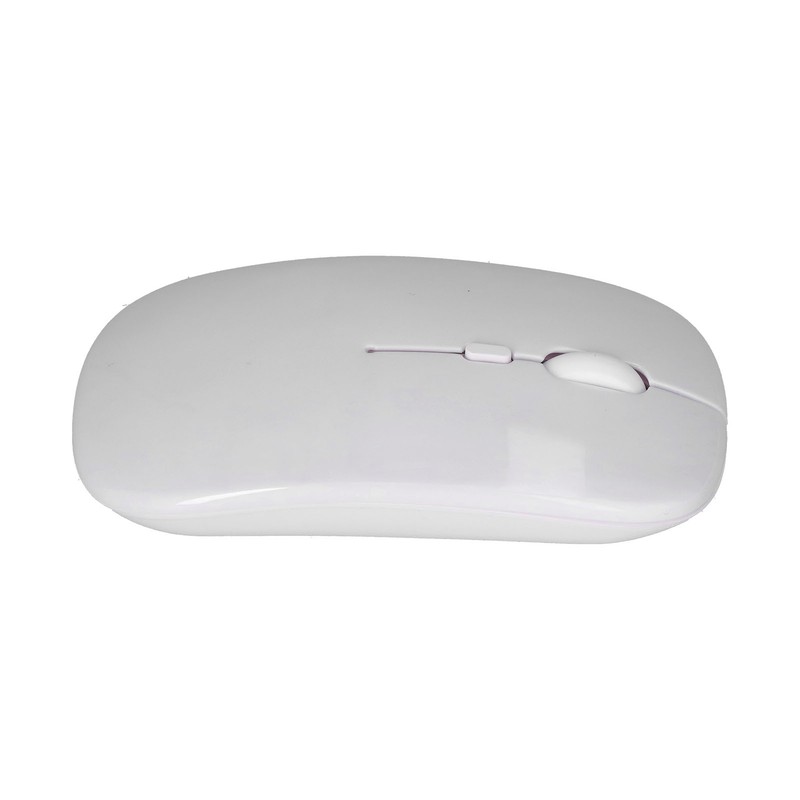 Wireless Mouse Rechargeable DualMode 2.4G Ergonomic Mute Optical Computer Accessories(White