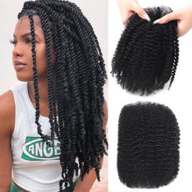 Afro Kinkys Human Hair Bulk 50g/Pack Natural Black 100% Human Hair Soft 4C Afro Kinky Bulk Human Hair for Locs Extensions/Twists/Braids (Natual Black, 16 Inch)