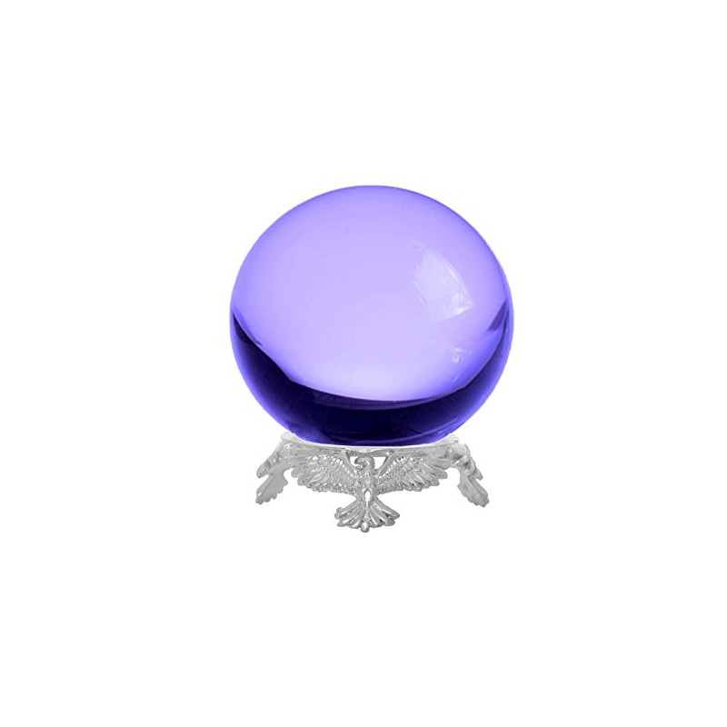 Amlong Crystal Purple Crystal Ball 50mm (2 inch) with Silver
