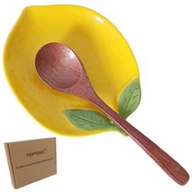 Ceramic Spoon Rest for Stove Top, Lemon Cute Spoon Rest for Kitchen Counter, Cooking Spoon Holder for Kitchen Counter, Utensil Rest Spatula Rest Ladle Holder Tong Rest