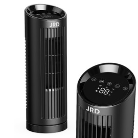 JRD 13 inch Bladeless Tower Table Fan with 3 Speeds and 4 Modes, Desk Table Fan with 80° Oscillating