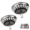 2 Pack Stainless Steel Kitchen Sink Strainer, Kitchen Sink Plug