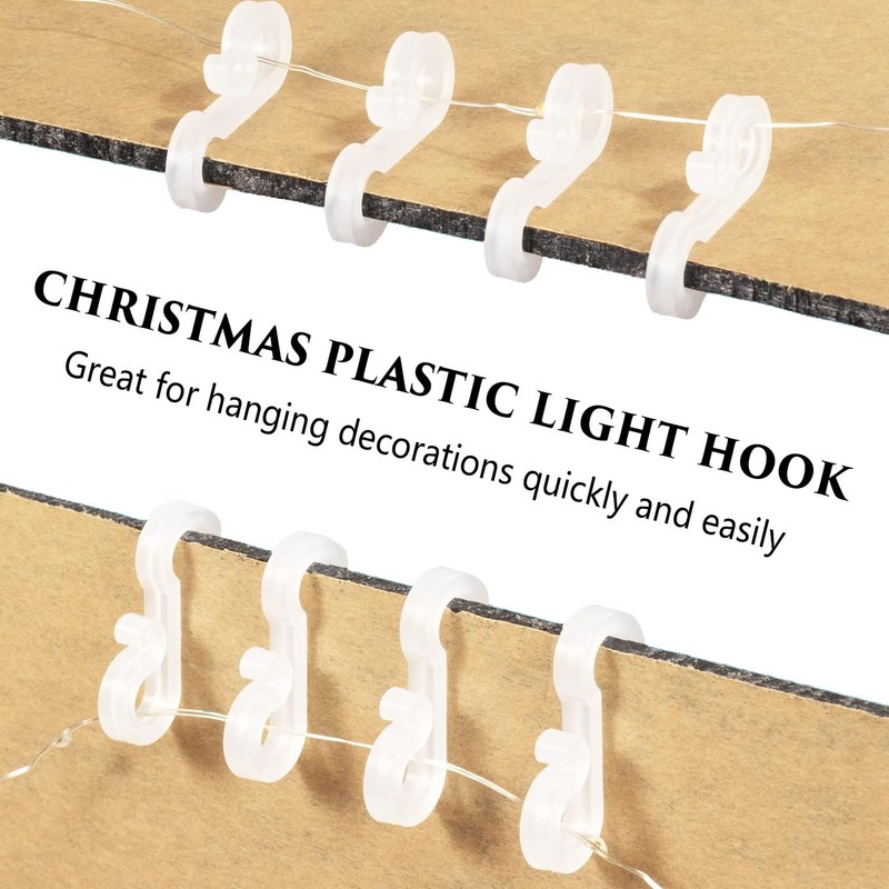 ZEACCT Pack of 100 Mini Gutter Hooks, Plastic Fairy Lights