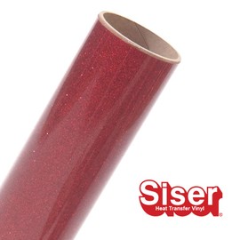 Siser Glitter HTV 11.8"x5ft Roll - Iron on Heat Transfer Vinyl (Red)