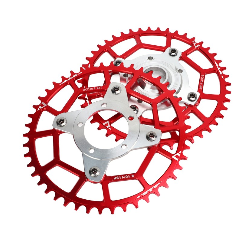 2pcs 104BCD Chainring Adapter Tooth Plate Aluminum Alloy 46T Mid