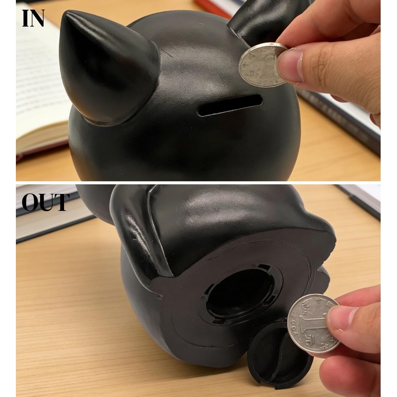 Adorable Black Kitty Money Bank, Sturdy Piggy Bank