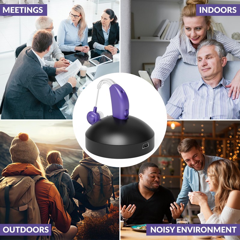 Digital Hearing Aid Amplifier Set - Rechargeable Behind the Ear
