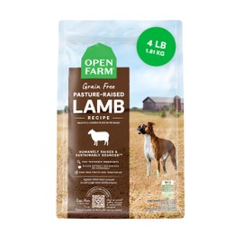 Open Farm, Grain-Free Dry Dog Food, Complete & Balanced Kibble, Sustainably & Ethically Sourced Ingredients, Non-GMO Veggies & Superfoods Support Overall Health, Pasture Raised Lamb Recipe, 4lb Bag