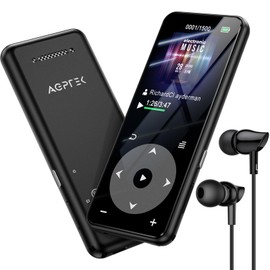 [Storage Up] A16 MP3 Player, Bluetooth 5.3, Built-In 32 GB, AGPTEK Walkman, HIFI Speaker, TF Card Supported, Expandable Up To 128 GB, Long Playback Time, Key Lamp, High Cost, FM Radio, Direct