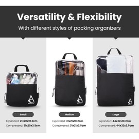 Aerolite Packing Cubes for Suitcases 6-pieces Expandable Travel Luggage Packing Organizers With Accessories Ultra Lightweight
