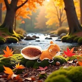 Tiosen Brown Plush Squirrel Keychain, Cartoon Animal Design, Stuffed Backpack Accessory