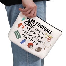 G2TUP Football Lover Gift Flag Football G-irl Makeup Bag Football Mom Cosmetic Bag Sports Lover Gift (Flag Football G-irl MB)