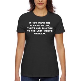 If You Mean The Flaming Pillar, That's Our Solution to The Last Week's Problem. - Women's Classic Fit Soft Cotton T-Shirt – Comfy Everyday Misses Tee CP05 Black