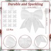 GXFCING 12 Pack White Christmas Bows for Christmas Tree 6