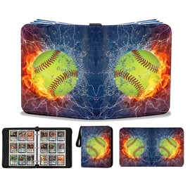 Baseball Card Binder 900 Pockets, Baseball Trading Card Binder Sports Card Binder with 50 Large Removable Sleeves, Sport Card Collection Baseball Collectible Trading Card Albums with Zipper 3-Ring