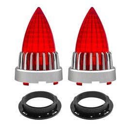 FATECIM 2 Pcs 3 1/4" Bullet Turn Signal Light Supersonic Replacement Red Lens Cover Screw-in Style for Harley Touring Road Glide Road King Electra Glide Heritage Softail Fatboy Softail Springer