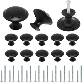 PVFZXS Pack of 10 Retro Black Furniture Knobs, Cupboard Knobs, Door Knobs, Cupboard Knobs, 30 mm Antique Kitchen Cabinet Handles for Drawer, Kitchen Cabinets, Wardrobe